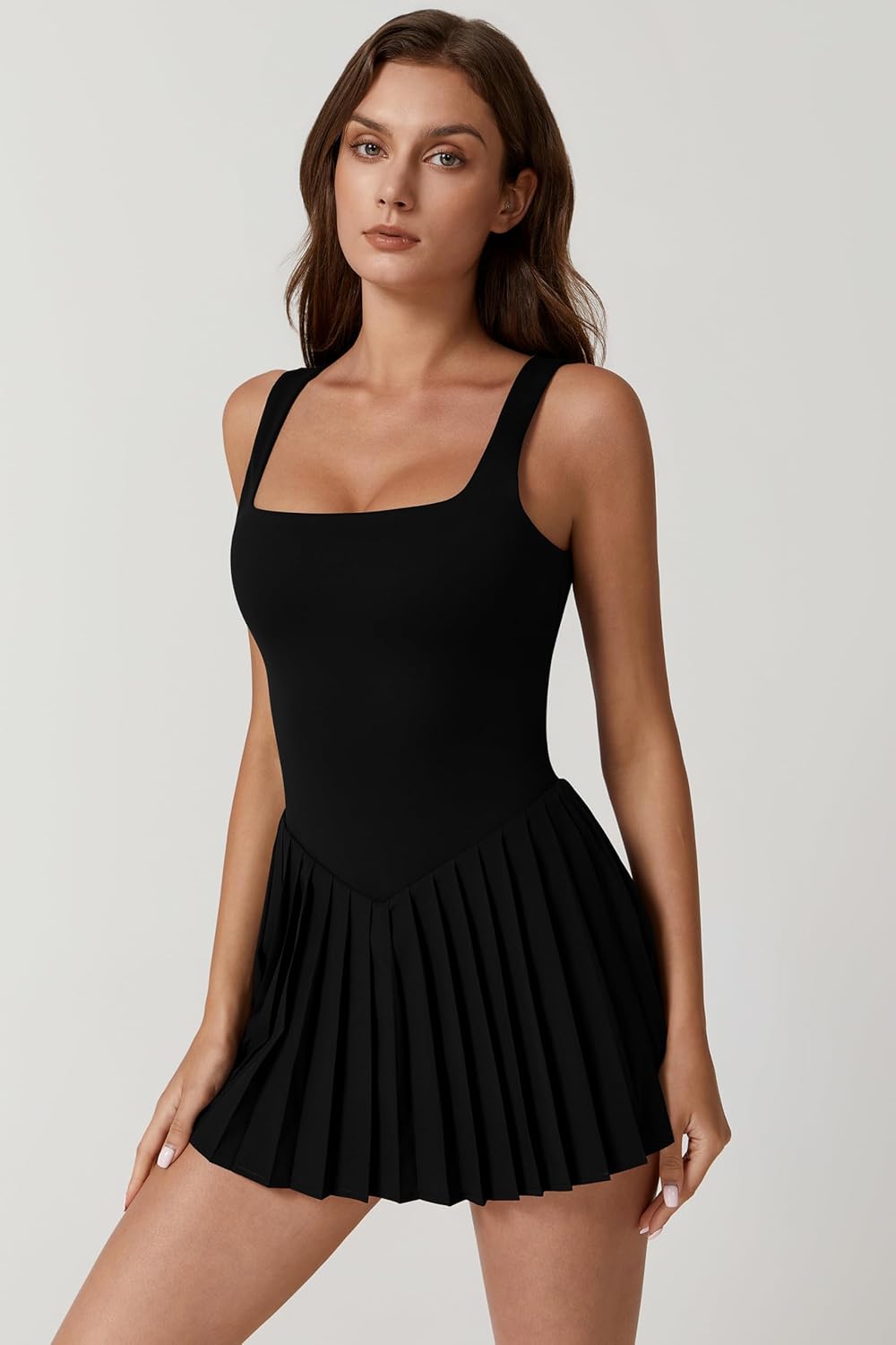 Tummy Control Sleeveless Dress - Built-in Shorts