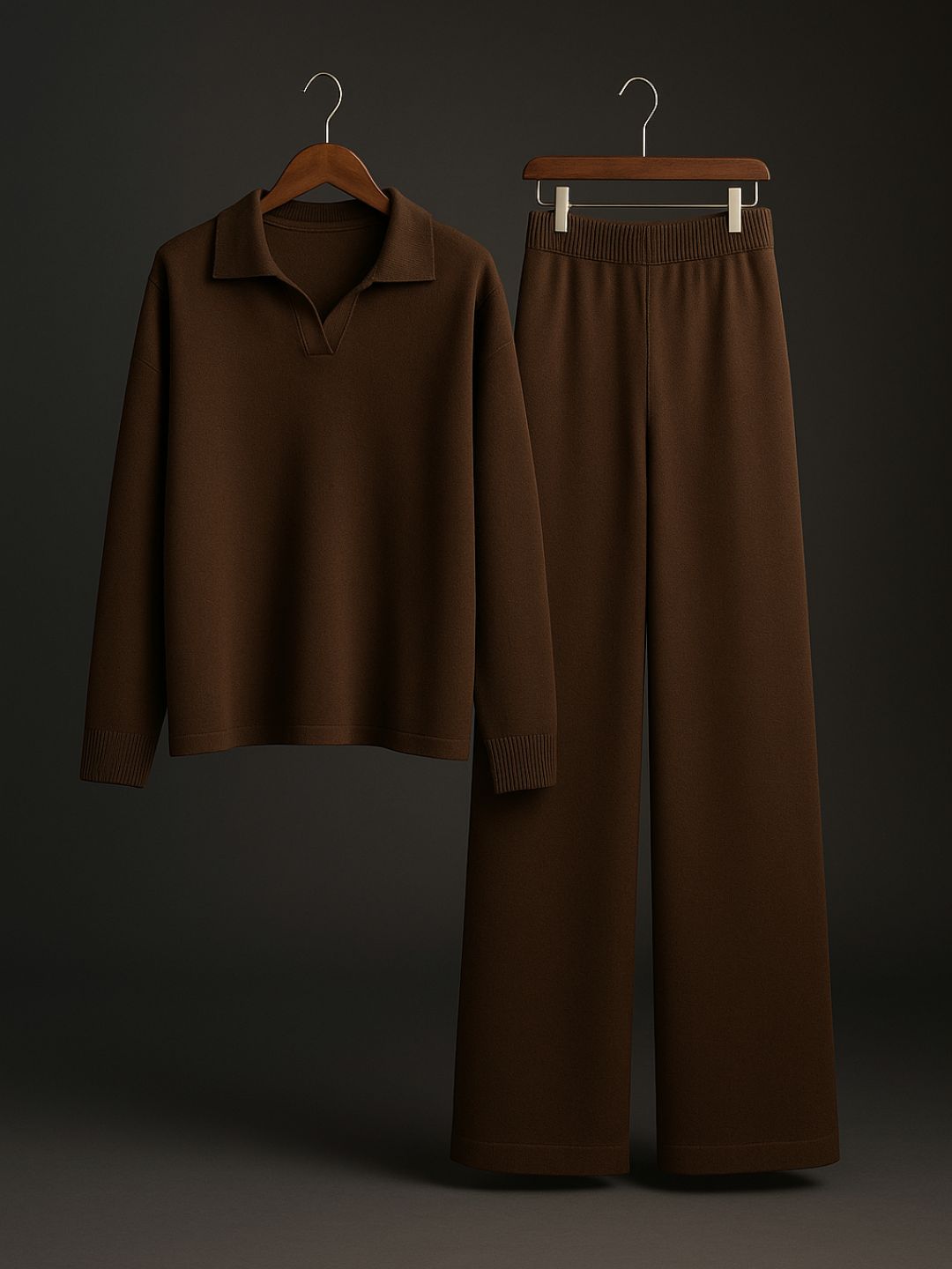Signature Loft-Knit Open-Collar Lounge Set