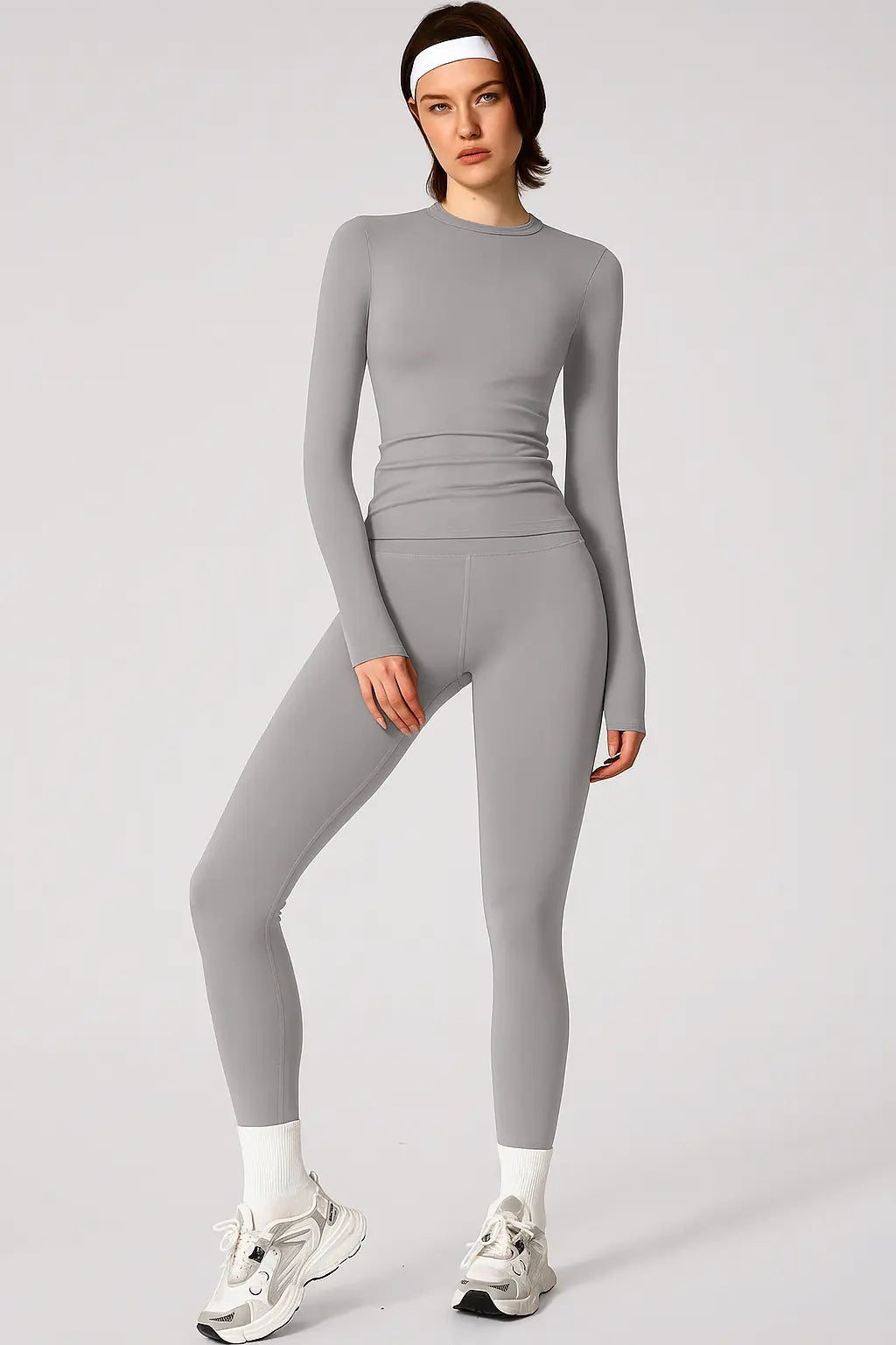 High Elastic Round Neck Slim Fit Athletic Set