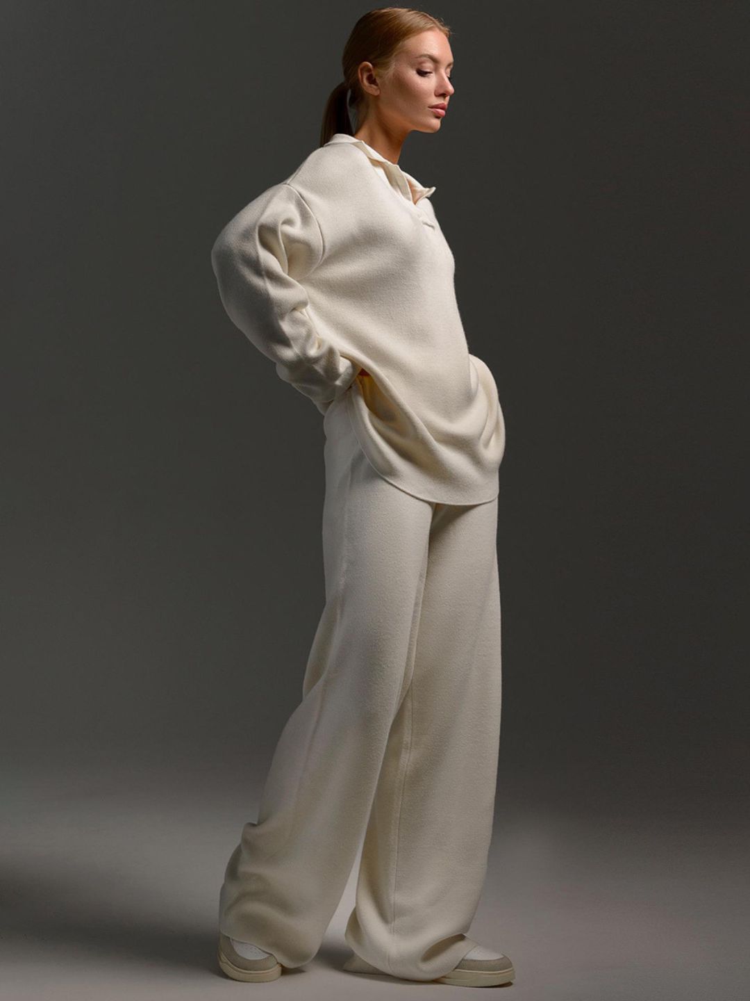 Signature Loft-Knit Open-Collar Lounge Set