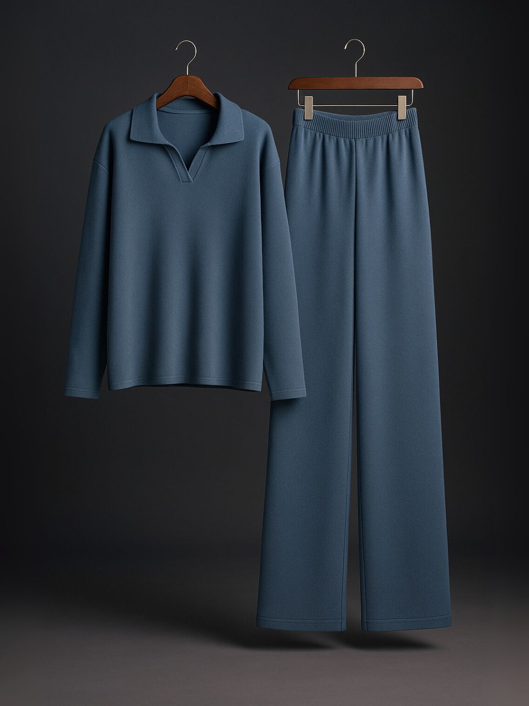Signature Loft-Knit Open-Collar Lounge Set