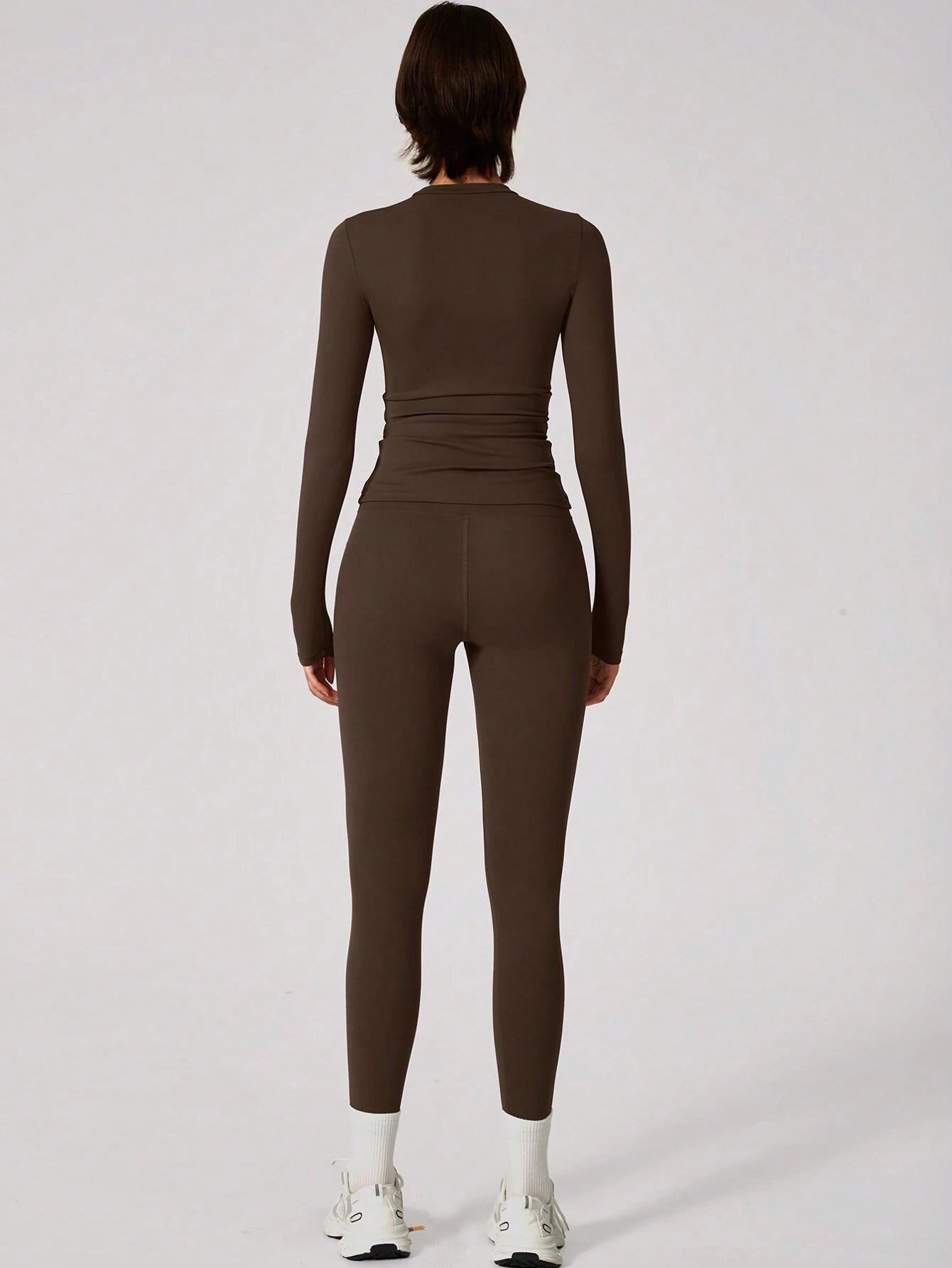 High Elastic Round Neck Slim Fit Athletic Set