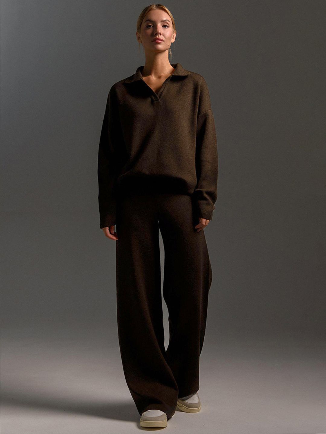 Signature Loft-Knit Open-Collar Lounge Set
