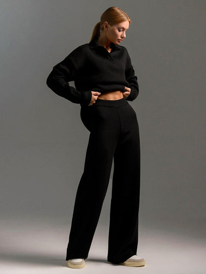 Signature Loft-Knit Open-Collar Lounge Set