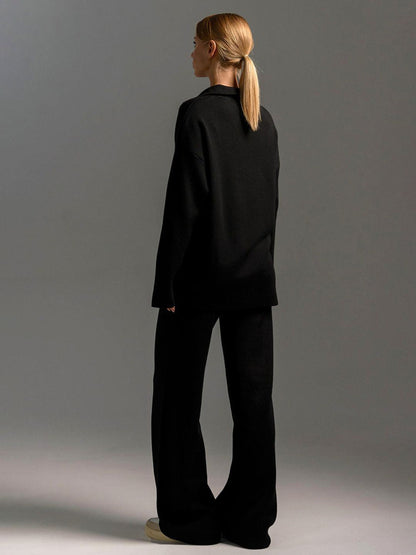 Signature Loft-Knit Open-Collar Lounge Set