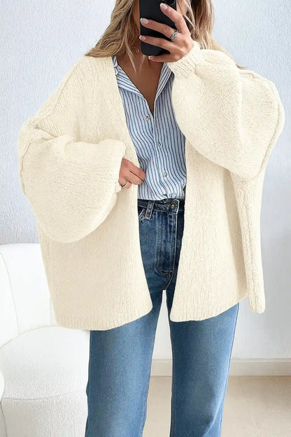 Cozy Oversized Lantern Sleeve Cardigan