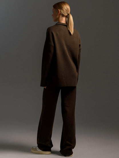 Signature Loft-Knit Open-Collar Lounge Set