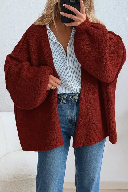 Cozy Oversized Lantern Sleeve Cardigan