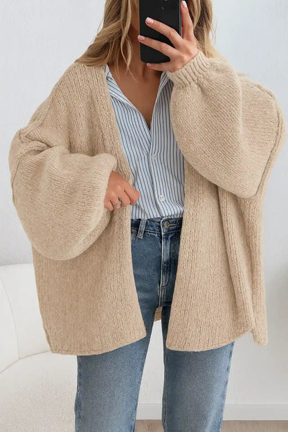 Cozy Oversized Lantern Sleeve Cardigan