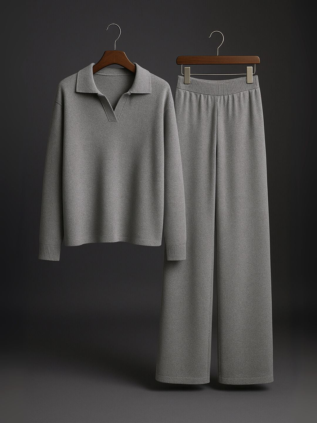 Signature Loft-Knit Open-Collar Lounge Set