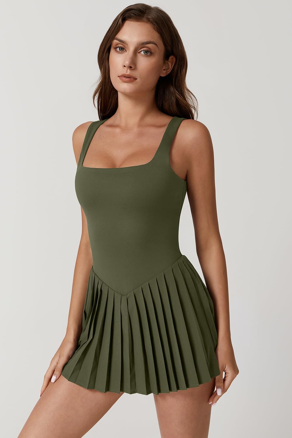 Tummy Control Sleeveless Dress - Built-in Shorts