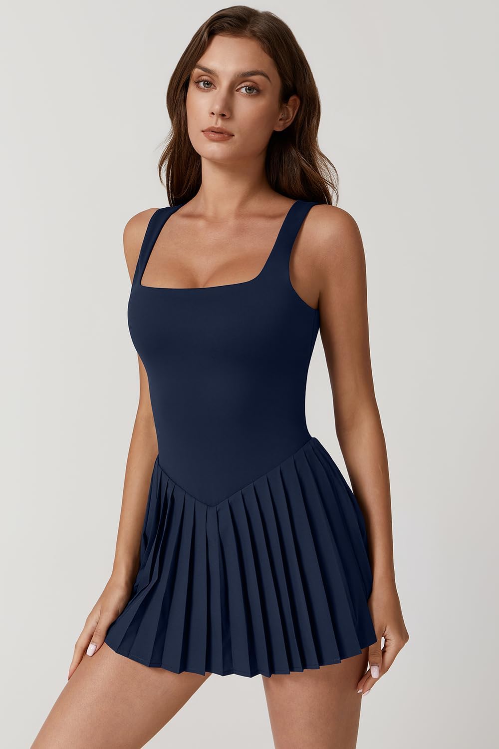 Tummy Control Sleeveless Dress - Built-in Shorts