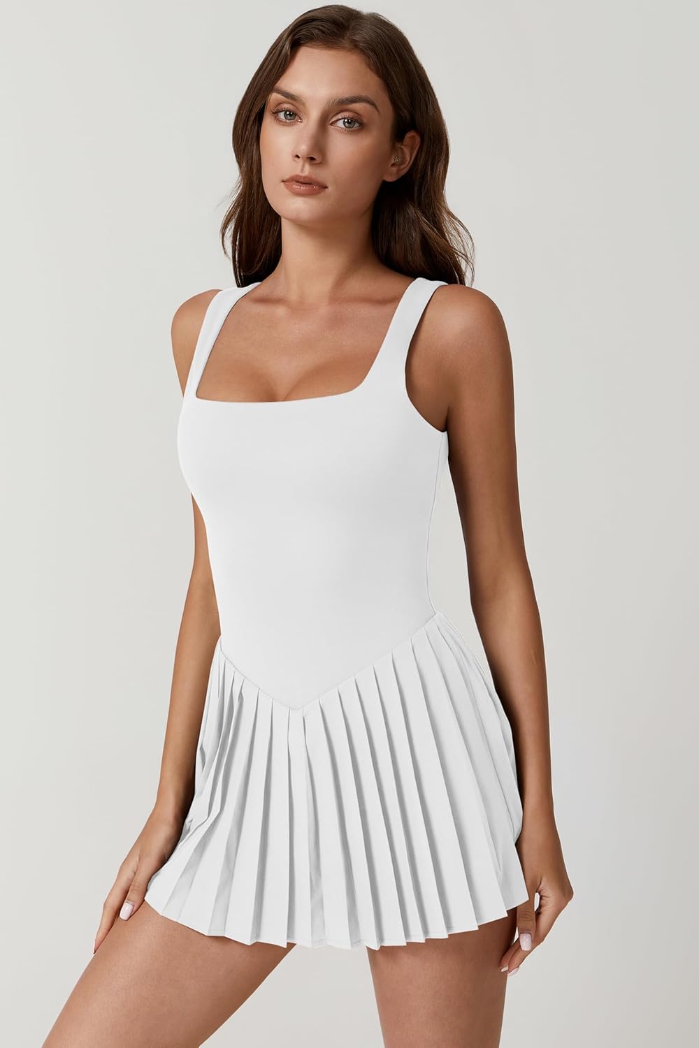 Tummy Control Sleeveless Dress - Built-in Shorts