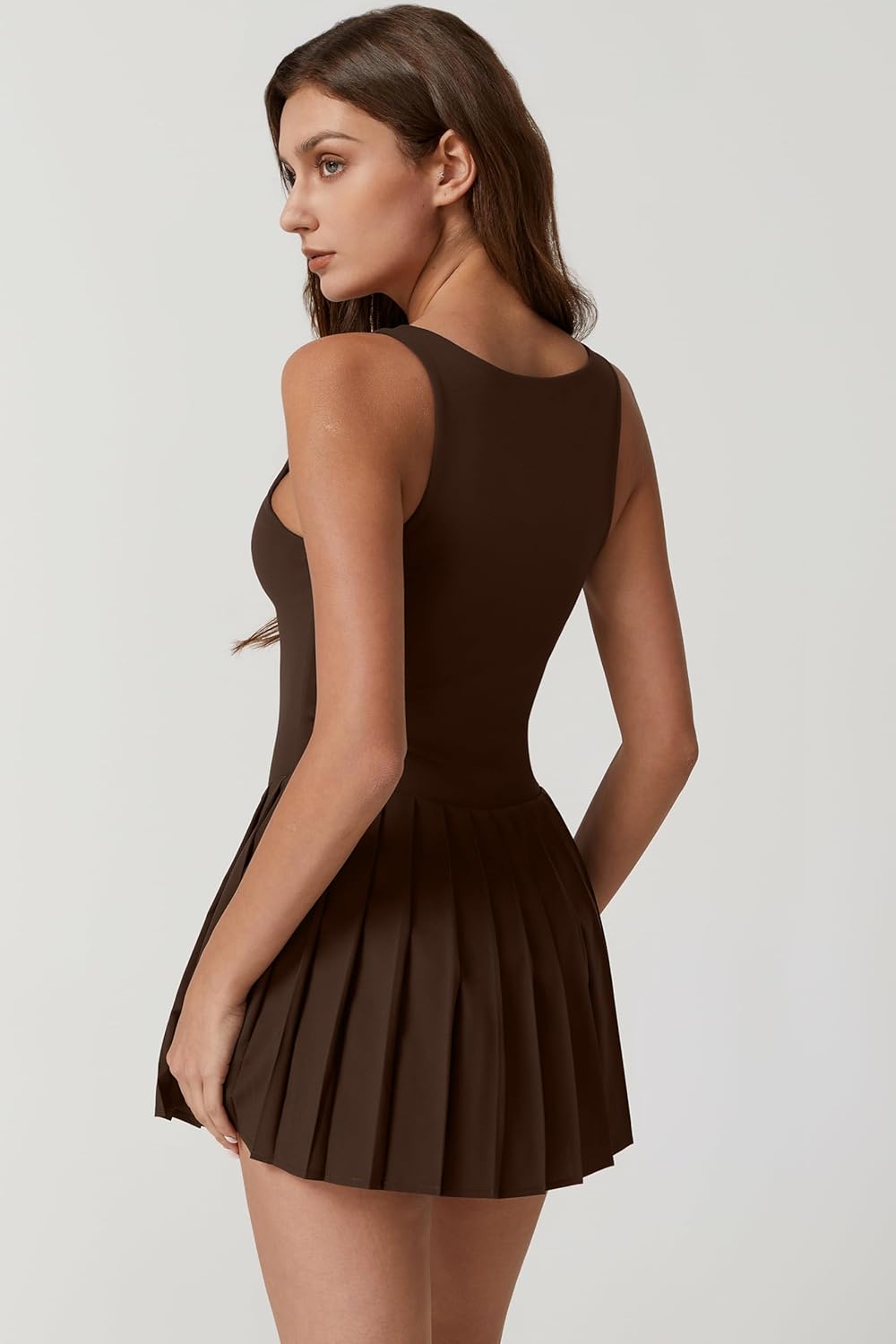 Tummy Control Sleeveless Dress - Built-in Shorts