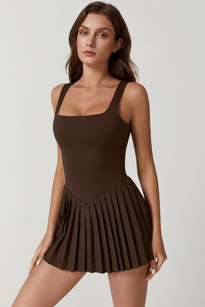 Tummy Control Sleeveless Dress - Built-in Shorts