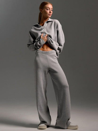 Signature Loft-Knit Open-Collar Lounge Set