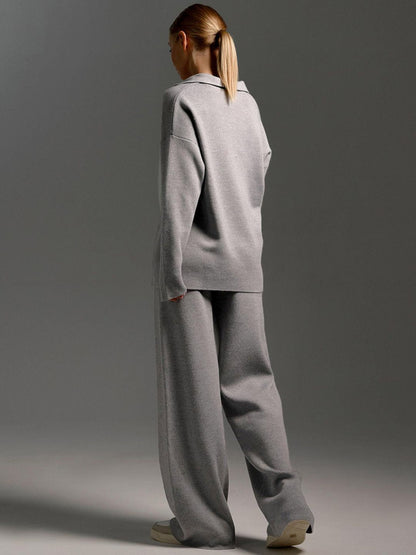 Signature Loft-Knit Open-Collar Lounge Set